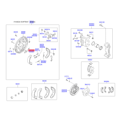 Система тяг и рычагов, тормозная система левая 58356-1C000 Mobis