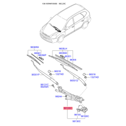 Привод стеклоочистителя, система очистки окон 98120-1D000 Mobis