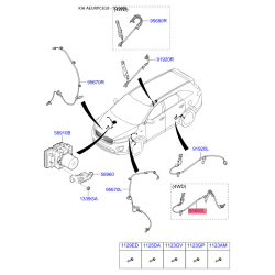 Датчик частоты вращения колеса (ABS) задний левый 95680-C5000 Mobis