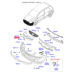 Кронштейн, буфер правий 86364-1C310 Mobis