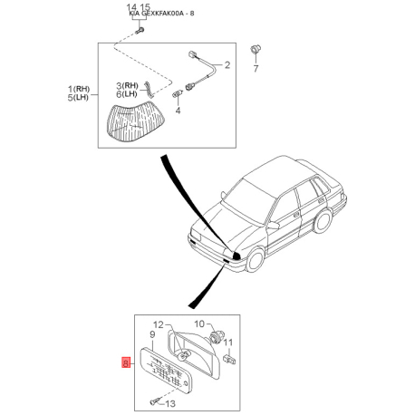 Подшипник ступицы колеса комплект MB001-33065A Mobis - MB00133065A - схема с каталога 8, GEXKFAK00A MB00133065A