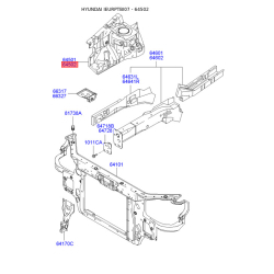 Бризговик передній без лонжерона правий 64502-1C700 Mobis