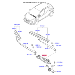 Привод стеклоочистителя, система очистки окон 98120-A5000 Mobis