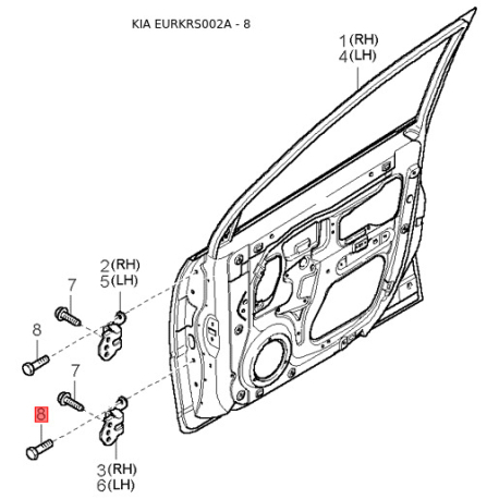 Манжета (сальник) колінвалу 0K201-11312 Mobis - 0K20111312 - схема з каталогу 8, EURKRS002A 0K20111312