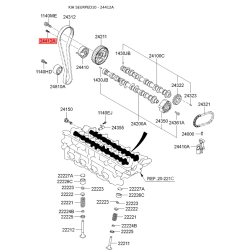 Гвинт (болт), натяжний ролик 24412-23050 Mobis