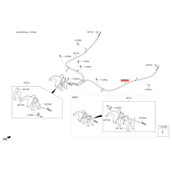 Трос стояночной тормозной системы левый 59760-A4000 Mobis