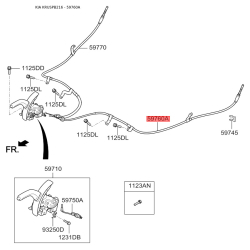 Трос стоянкової гальмівної системи лівий 59760-B2300 Mobis