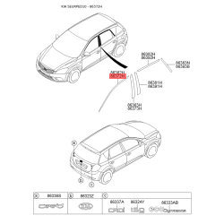 Облицювання / захисна накладка, боковина праве верхнє 86372-1H001 Mobis