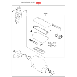 Комплект прокладок двигателя 20910-23H00 Mobis