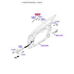 Система керування ручки дверей права 82662-3X020 Mobis