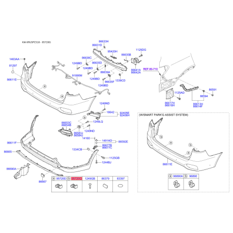 Датчик, система помощи при парковке 95720-C5500 Mobis - 95720C5500 - схема с каталога 95720G, KRUSPC518 95720C5500