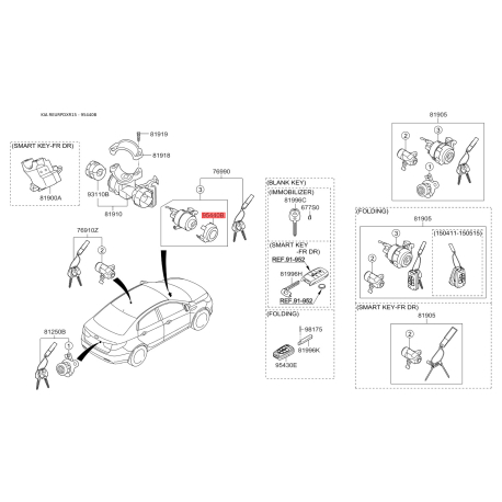 Іммобілайзер 95440-1R000 Mobis - 954401R000 - схема з каталогу 95440B, REURPDXR15 954401R000