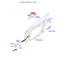 Система управления ручки двери левая 82652-3X000 Mobis