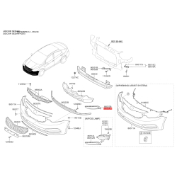 Облицовка, противотуманная фара передняя правая 86564-A7000 Mobis