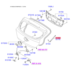 Пружина газова (упор) кришки багажника права 81780-0U200 Mobis