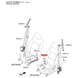 Кріплення і натяг ременя безпеки ліве 88830-1W000HU Mobis