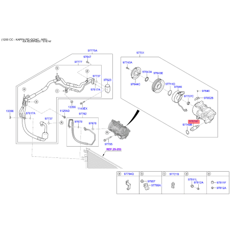 Регулирующий клапан, компрессор 97674-2P100 Mobis - 976742P100 - схема с каталога 97674F, KEURPH820 976742P100