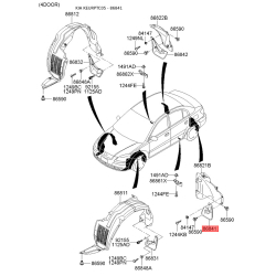 Бризговик задній лівий 86841-1G600 Mobis