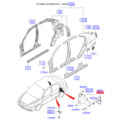 Бризговик задній правий 86842-1E000 Mobis