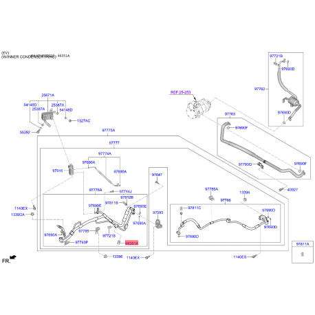 Термовимикач, вентилятор кондиціонера 97615-E4000 Mobis - 97615E4000 - схема з каталогу 46351A, KEURPDE22 97615E4000