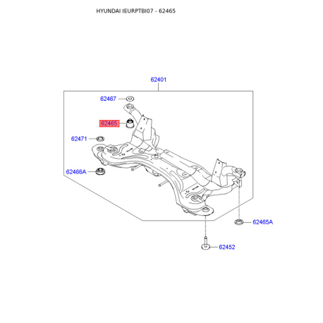 Сайлентблок рычага подвески 62466-1C000 Mobis - 624661C000 - схема с каталога 62465, IEURPTBI07 624661C000