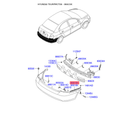 Кронштейн, буфер лівий 86618-1E000 Mobis