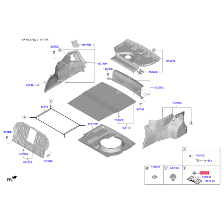 Молдинг порога, бампера і крила 87702-H1000 Mobis - 87702H1000 - схема з каталогу 87770A, KRUSPJ621 87702H1000