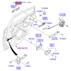 Система управления ручки двери левая 82652-1R050 Mobis
