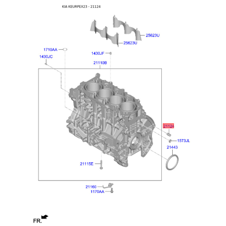 Штифт центрирующий (направляющий) 21124-2A100 Mobis - 211242A100 - схема с каталога 21124, KEURPEX23 211242A100
