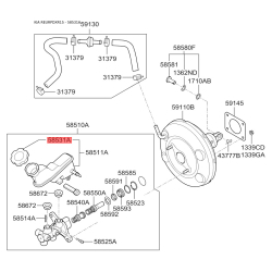 Кришка, бачок гальмівної рідини 58531-4L000 Mobis