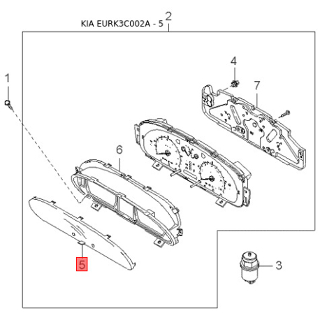 Переключатель указателей поворота 93410-38000 Mobis - 9341038000 - схема с каталога 5, EURK3C002A 9341038000