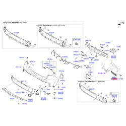 Кронштейн, буфер правый верхний 86654-B2000 Mobis