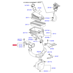 Рукав повітрозабірника, повітряний фільтр 28210-1C001 Mobis