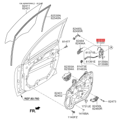 Замок дверей лівий 81310-2P000 Mobis
