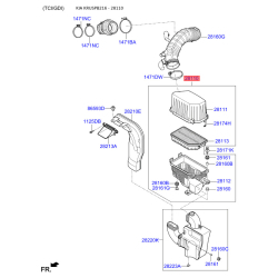 Кришка, корпус повітряного фільтра 28110-B2000 Mobis