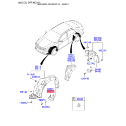 Брызговик передний правый 86832-3S000 Mobis