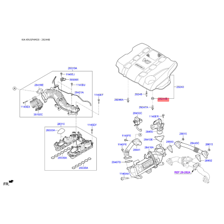 Втулка, крышка головки цилиндра 29213-3A500 Mobis - 292133A500 - схема с каталога 29244B, KRUSPHM20 292133A500