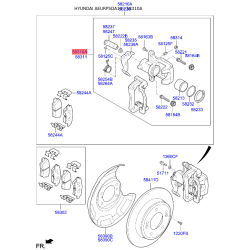Супорт гальмівний без колодок лівий 58310-3XA30 Mobis