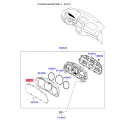 Панель приладів, у сборі та комплектуючи 94360-2B000 Mobis