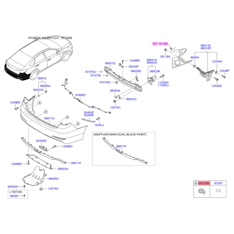 Датчик, система допомоги при паркуванні 95720-C1000WC9 Mobis - 95720C1000WC9 - схема з каталогу 95700B, KEURPC114 95720C1000WC9