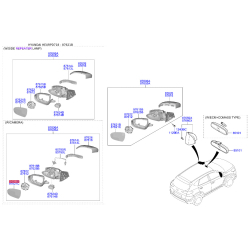 Зеркальный элемент наружного зеркала задний правый 87621-D7020 Mobis