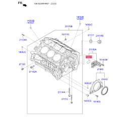 Кришка картера, блок-картер двигуна 21152-3C100 Mobis