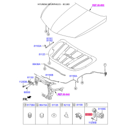 Ручка троса капота и ее крепление 81181-2B000RY Mobis