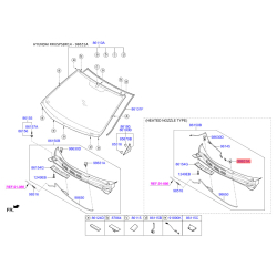 Розпилювач води для чищення, система очищення вікон лівий 98630-4L000 Mobis
