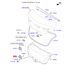Замок кришки багажника 81230-3X000 Mobis