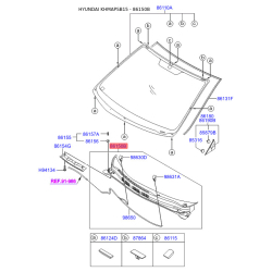 Накладка облицовки передней панели (жабо) левая 86150-1R000 Mobis