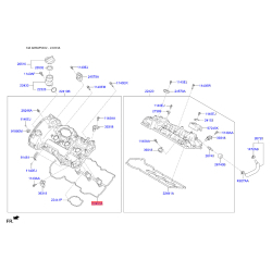 Прокладка клапанной крышки левая 22453-3L101 Mobis