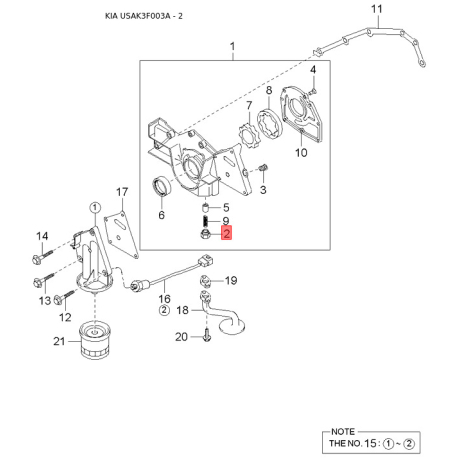 Прокладка впускного колектора 35101-39000 Mobis - 3510139000 - схема з каталогу 2, USAK3F003A 3510139000