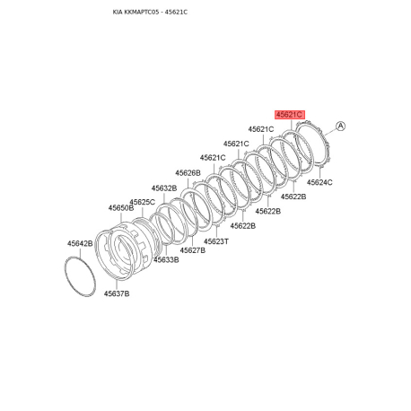 Ламели, автоматическая коробка передач 45621-36071 Mobis - 4562136071 - схема с каталога 45621C, KKMAPTC05 4562136071