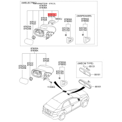 Повторитель поворотов на зеркале левый 87614-1M005 Mobis